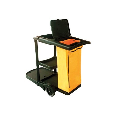Carro de limpieza q-connect de polipropileno con ruedas 58x24x96 cms