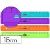 Regla mr 16 cm plastico graduada y biselada colores surtidos