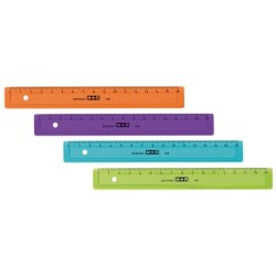 Regla mr 16 cm plastico graduada y biselada colores surtidos