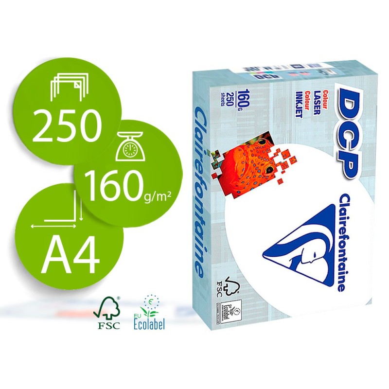 Papel fotocopiadora clairefontaine din a4 160 gramos paquete de 250 hojas Papel fotocopiadora clairefontaine din a4 160 gramos paquete de 250 hojas