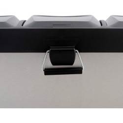 Papelera contenedor q-connect metalica con tapadera de plastico y pedal 3 depositos 45l 605x340x485 mm