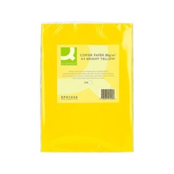 Papel color q-connect din a4 80gr amarillo intenso paquete de 500 hojas