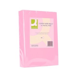Papel color q-connect din a4 80 gr rosa paquete de 500 hojas