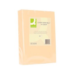 Papel color q-connect din a4 80gr crema paquete de 500 hojas
