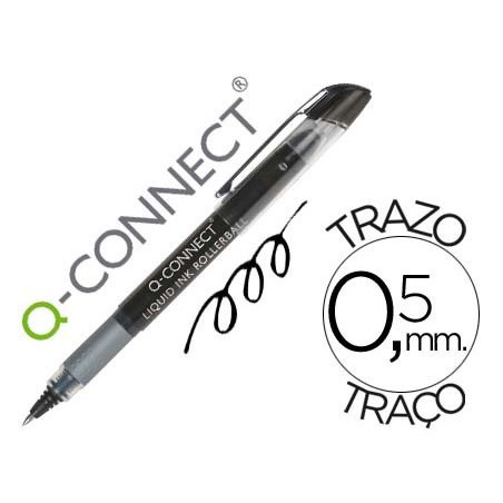 Rotulador q-connect roller ball negro 0,5 mm