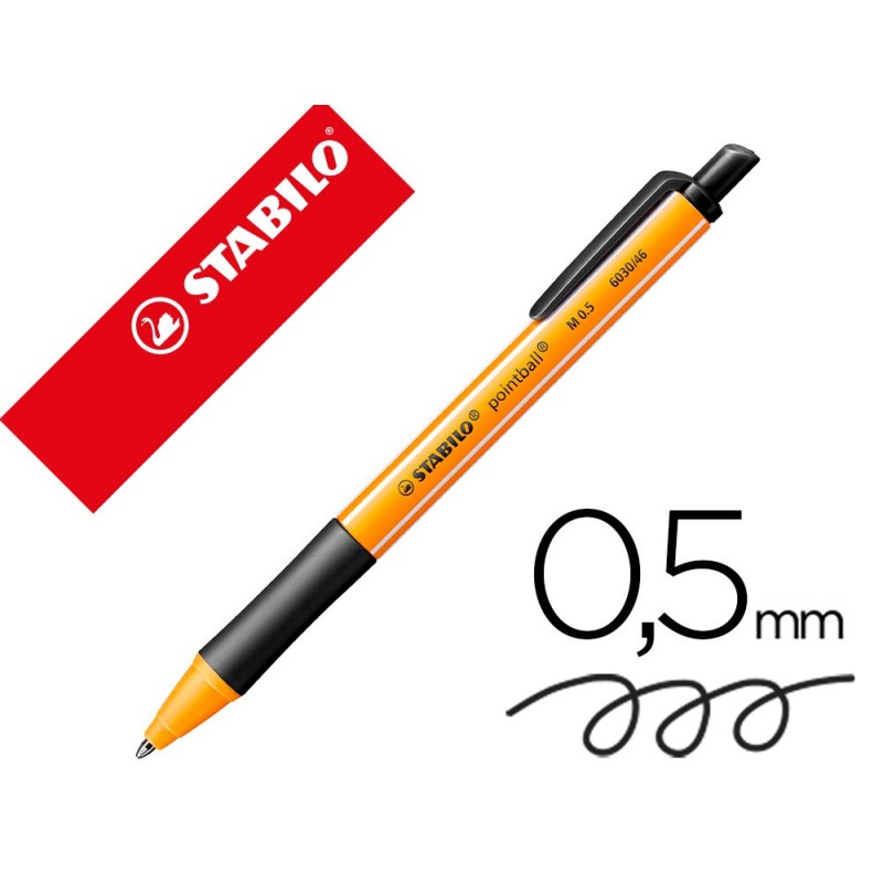 Boligrafo stabilo pointball 0,5 mm negro Boligrafo stabilo pointball 0,5 mm negro
