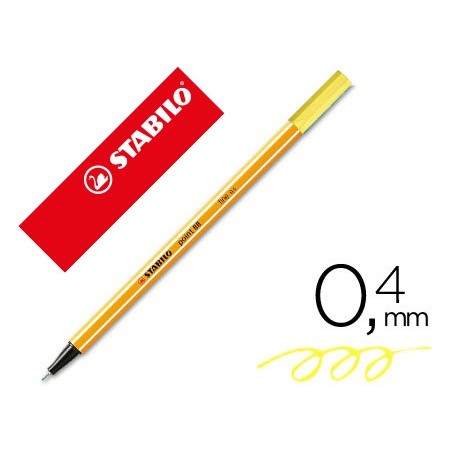 Rotulador stabilo punta de fib ra point 88 amarillo neon punta fina 0,4mm