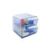 Archicubo archivo 2000 2 cajones organizador modular plastico azul transparente 190x150x150 mm