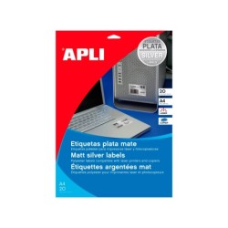 Etiqueta adhesiva apli 10071 metalizada 210x297 mm para fotocopiadora laser caja 20 hojas
