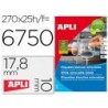 Etiqueta adhesivas apli 10197 tamaño 17,8x10 mm removible para fotocopiadora laser ink-jet caja 25 hojas con