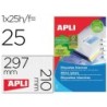 Etiqueta adhesiva apli 1215 210x297 mm para fotocopiadora laser ink-jet caja con 25 hojas