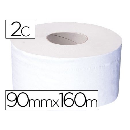 Papel higienico mini jumbo 2 capas 160 mt para dispensador t2