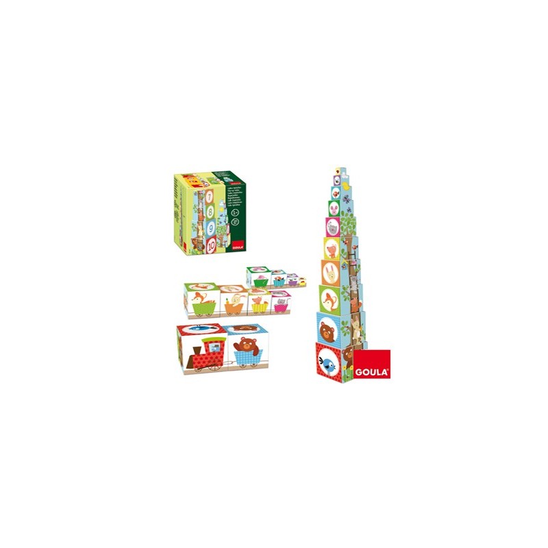 Juego diset didacticos cubos apilables figuras del bosque Juego diset didacticos cubos apilables figuras del bosque