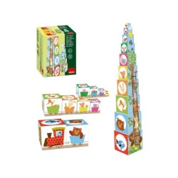 Juego diset didacticos cubos apilables figuras del bosque