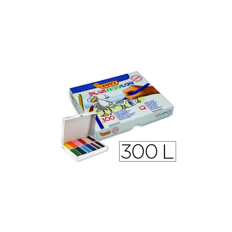 Lapices cera jovi plasticolor caja de 300 unidades 25 colores surtidos