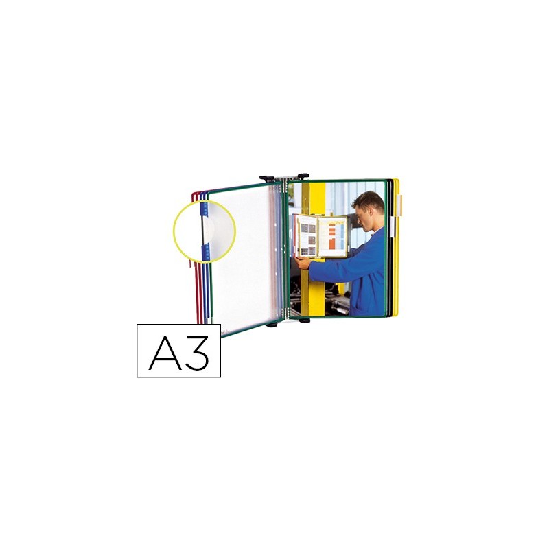 Clasificador de pared metal con 10 fundas tamaño a3 colores surtidos