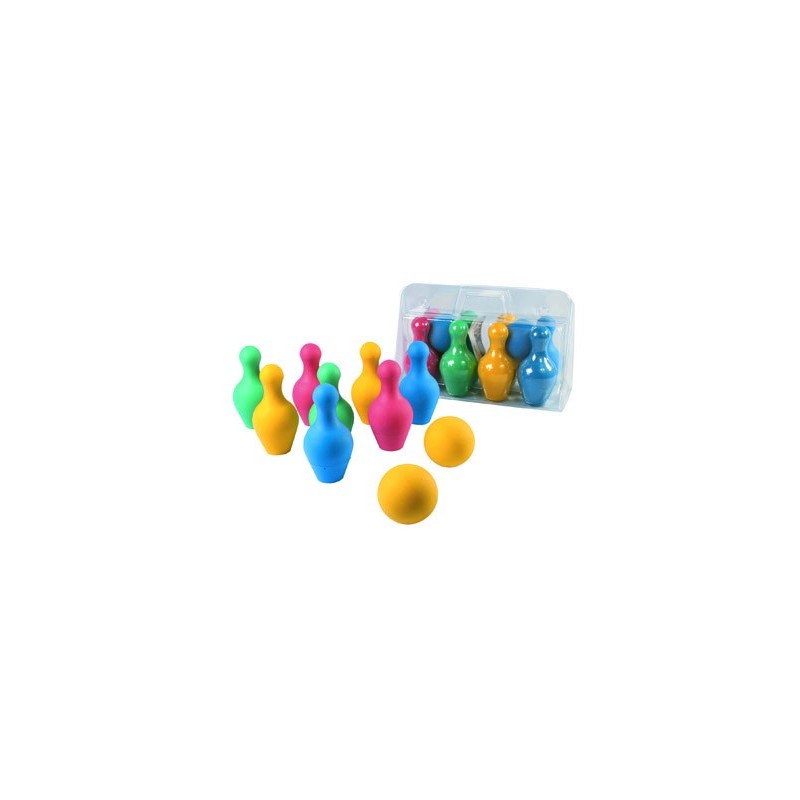 Juego de bolos amaya en foam 8 piezas y 2 pelotas longitud 18 cm