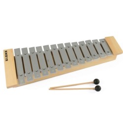 Carrillon amaya con baquetas en madera de pino y metal 48x18x6,5 cm