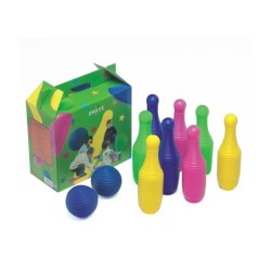 Bolo amaya de polietileno alto 26 cm incluye 8 bolos y 2 pelotas