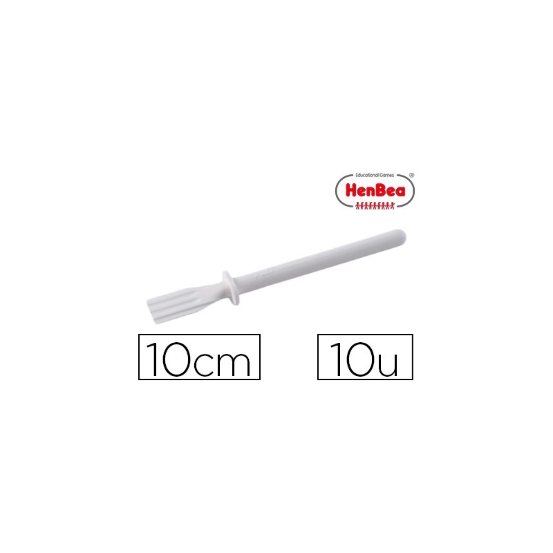 Pincel henbea para cola blanca de plastico flexible 10 cm largo bolsa de 10 unidades