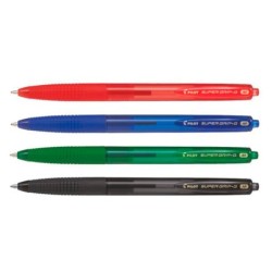 Boligrafo pilot super grip g rojo retractil sujecion de caucho tinta base de aceite