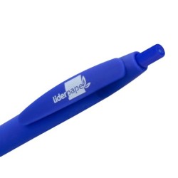 Boligrafo liderpapel soft touch retractil 1 mm tinta azul