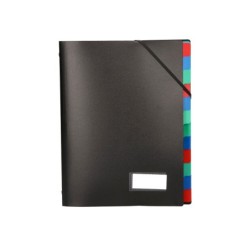 Carpeta liderpapel clasificadora polipropileno din a4 negra -portafirmas -12 departamentos