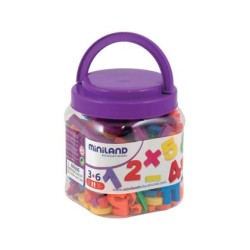 Juego miniland numeros magneticos y simbolos matematicos bote de 162 piezas