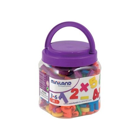 Juego miniland numeros magneticos y simbolos matematicos bote de 162 piezas