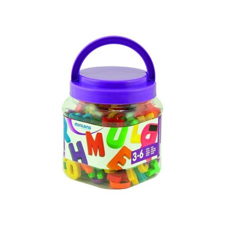Juego miniland letras mayusculas magneticas bote de 154 piezas