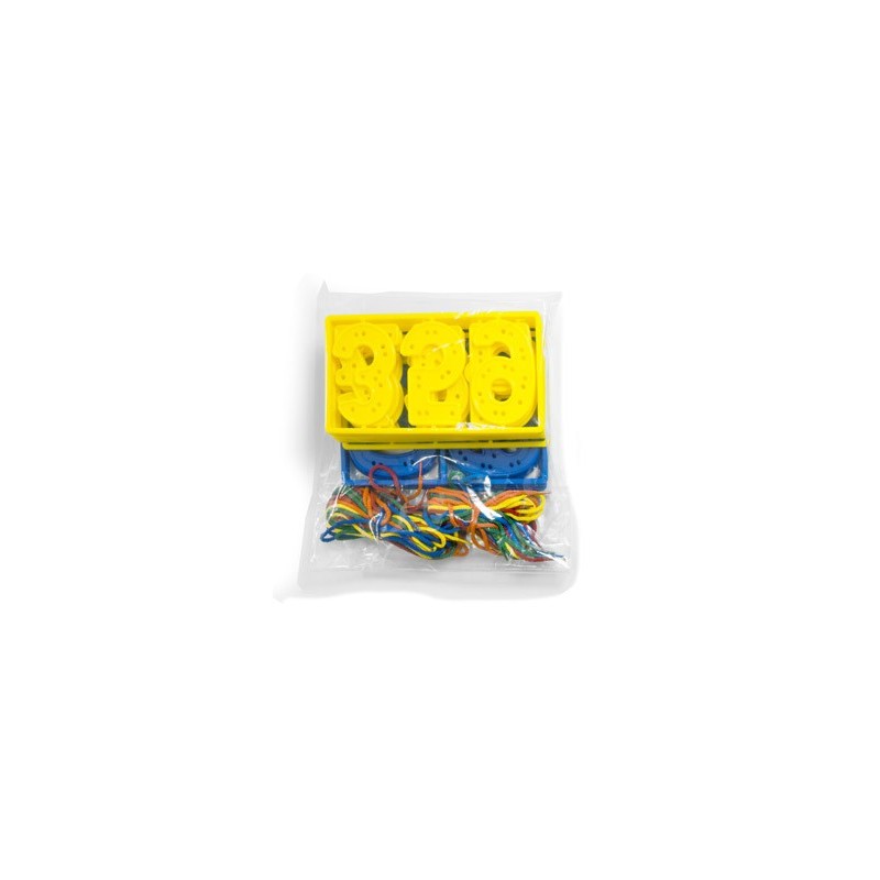 Juego miniland numeros para coser 7 cm 40 piezas  20 cordones