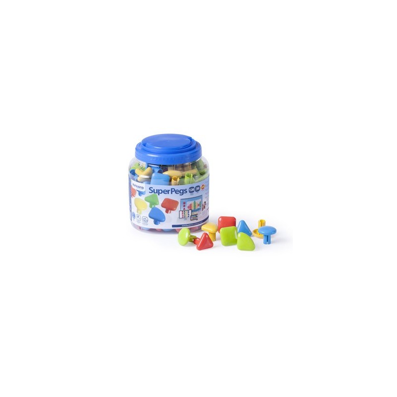 Juego miniland super pegs 128 piezas