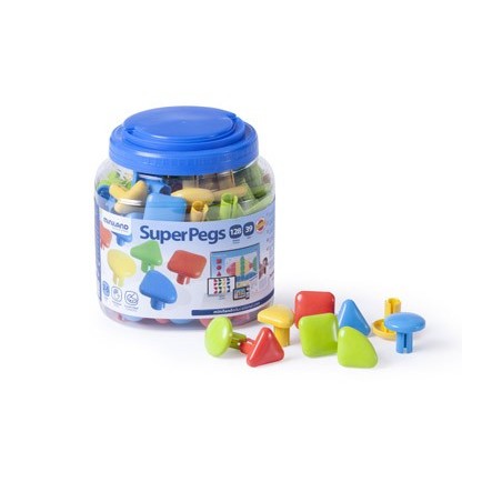 Juego miniland super pegs 128 piezas