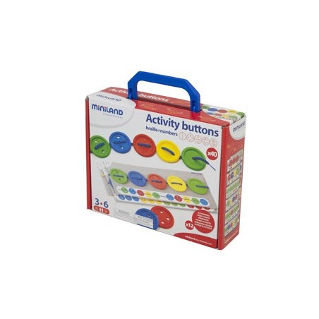 Juego miniland actividades botones 40 piezas  5 cordones