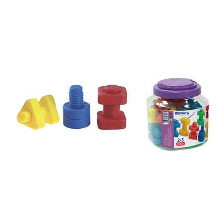 Juego miniland tornillos y tuercas plastico 48 unidades