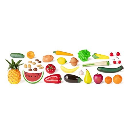 Juego miniland frutas hortalizas y frutos secos 36 piezas