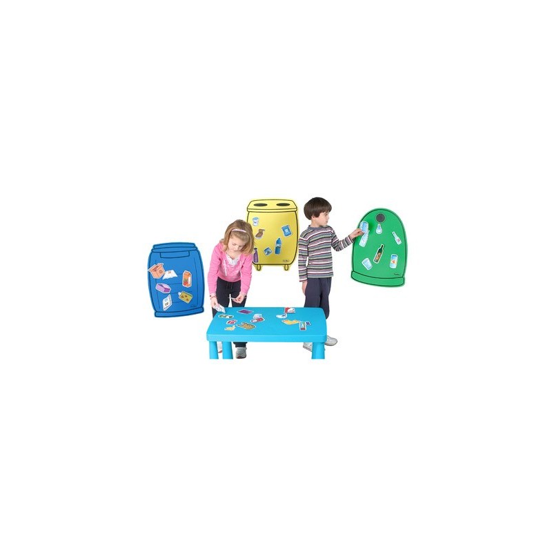 Juego contenedores henbea plastico reciclaje material organico vidrio papel 36 piezas incluye envase recicla