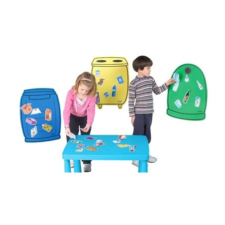 Juego contenedores henbea plastico reciclaje material organico vidrio papel 36 piezas incluye envase recicla