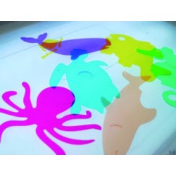 Juego plantillas flexibles henbea animales del mar medidas 15x21 cm set 6 unidades