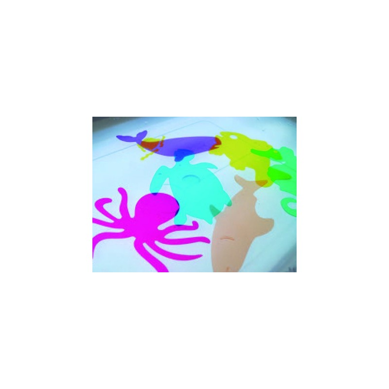 Juego plantillas flexibles henbea animales del mar medidas 15x21 cm set 6 unidades