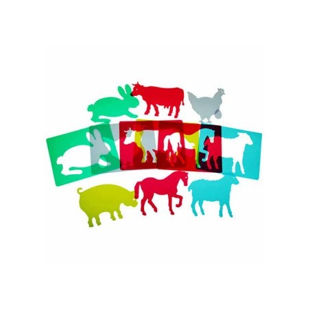 Juego plantillas flexibles henbea animales de granja medidas 15x21 cm set 6 unidades