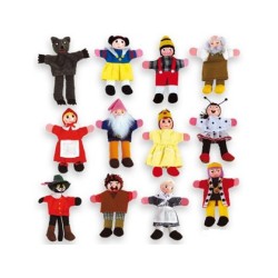 Juego andreutoys marioneta de dedos personajes cuentos infantiles surtidos 30cm caja de 12 unidades