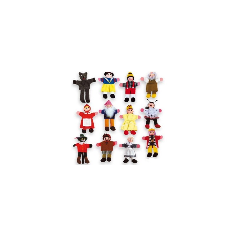 Juego andreutoys marioneta de dedos personajes cuentos infantiles surtidos 30cm caja de 12 unidades