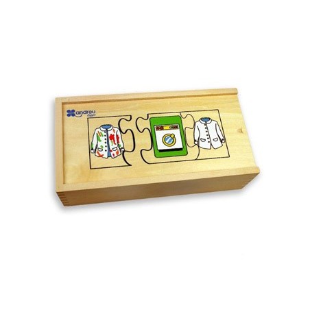 Puzle andreutoys madera secuencias temporales 10 puzles 24x12x6,5 cm