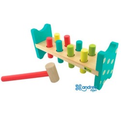 Juego andreutoys banco pica colores 8 barras 28,6x8x12,2 cm