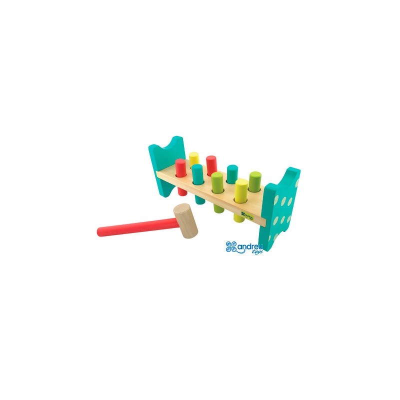 Juego andreutoys banco pica colores 8 barras 28,6x8x12,2 cm