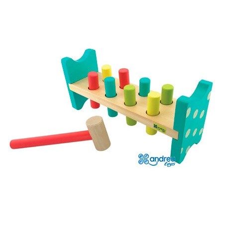 Juego andreutoys banco pica colores 8 barras 28,6x8x12,2 cm