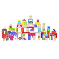 Juego andreutoys bloques maderas 100 piezas 22,5x22 cm