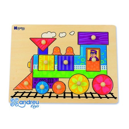Puzle andreutoys madera tren 10 piezas