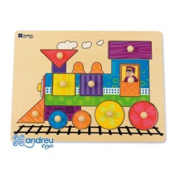 Puzle andreutoys madera tren 10 piezas